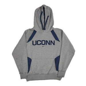 Vintage Y2K Nike UCONN grey navy center swoosh hoodie sweatshirt men’s medium